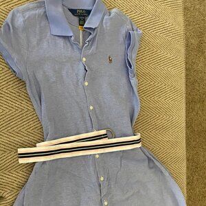 Polo Ralph Lauren Light Blue Polo Dress w/ Belt - Size L (12-14)